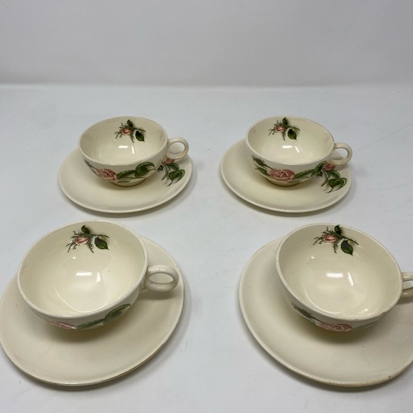 Set of 4 Vintage Ballerina Floral Tea Cups & Saucers - Picture 1 of 7